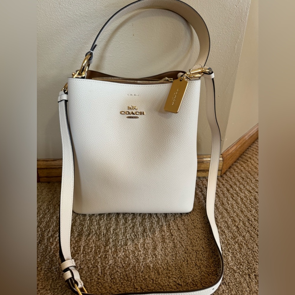 Coach Leather Town Bucket Bag (style 91122) - Chalk (white)